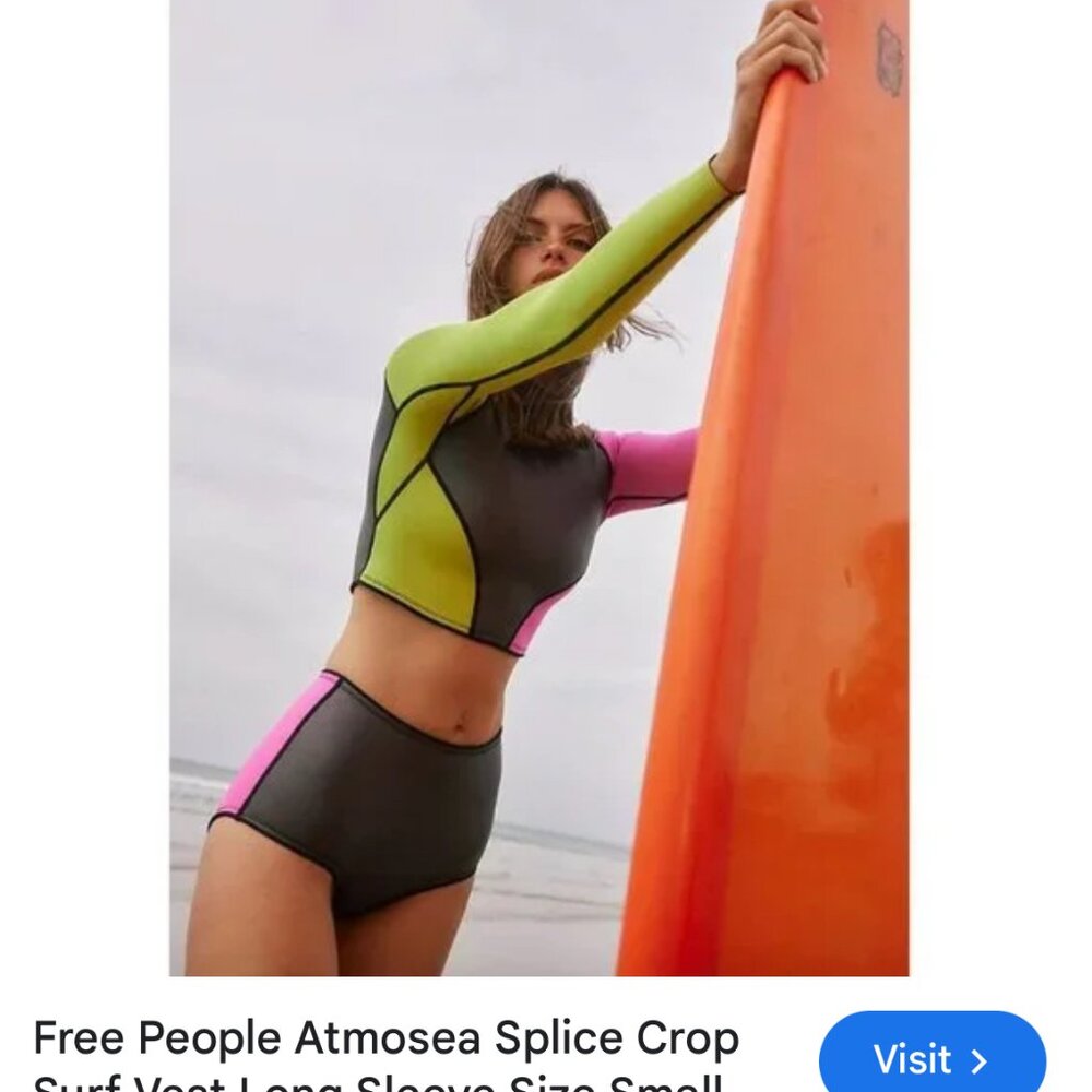 new ATMOSEA surf neoprene high waisted colorblock swimsuit bottoms xs